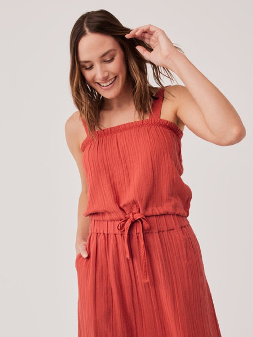 Pact Women's Rust Red Tank Top